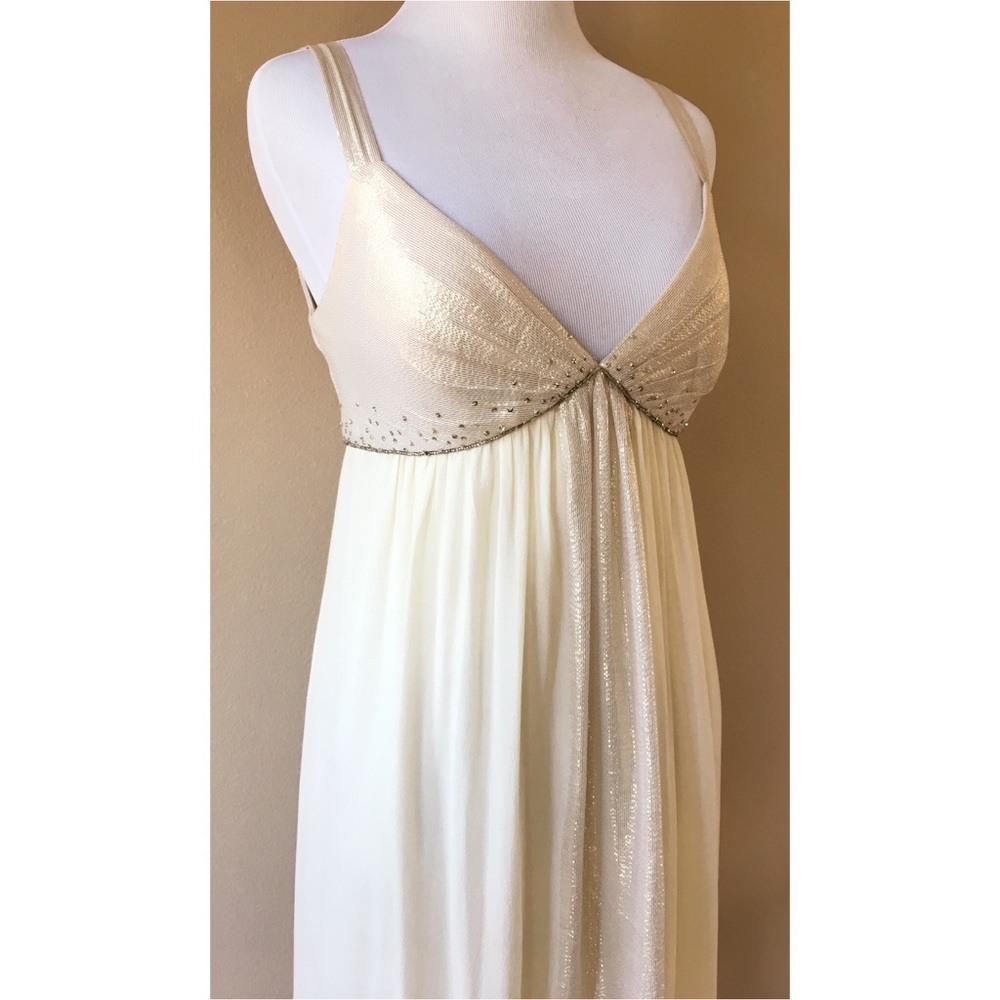 Max & Cleo Cream Silk Formal Dress Evening Gown 6